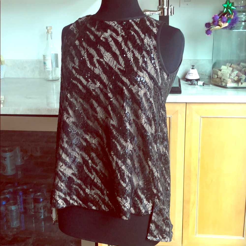 Dressy Black Sequin Top